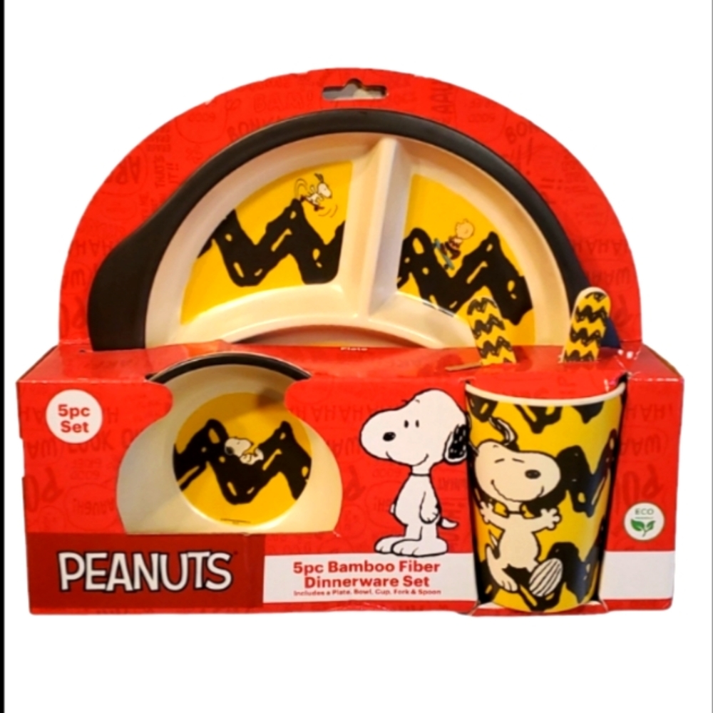 Peanuts 5pc Bamboo Fiber Dinnerware Set